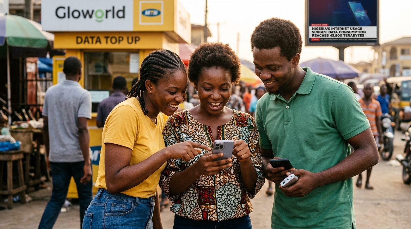 Nigeria’s Daily Internet Usage Surges as Data Consumption Reaches 45,800 Terabytes