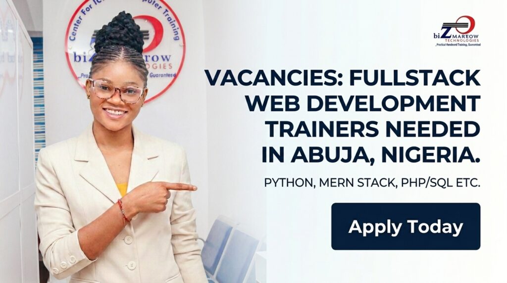 Full Stack Web Development Trainers Job Opening in Abuja, Nigeria 