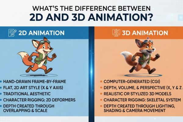 What's the Difference Between 2D and 3D Animation?