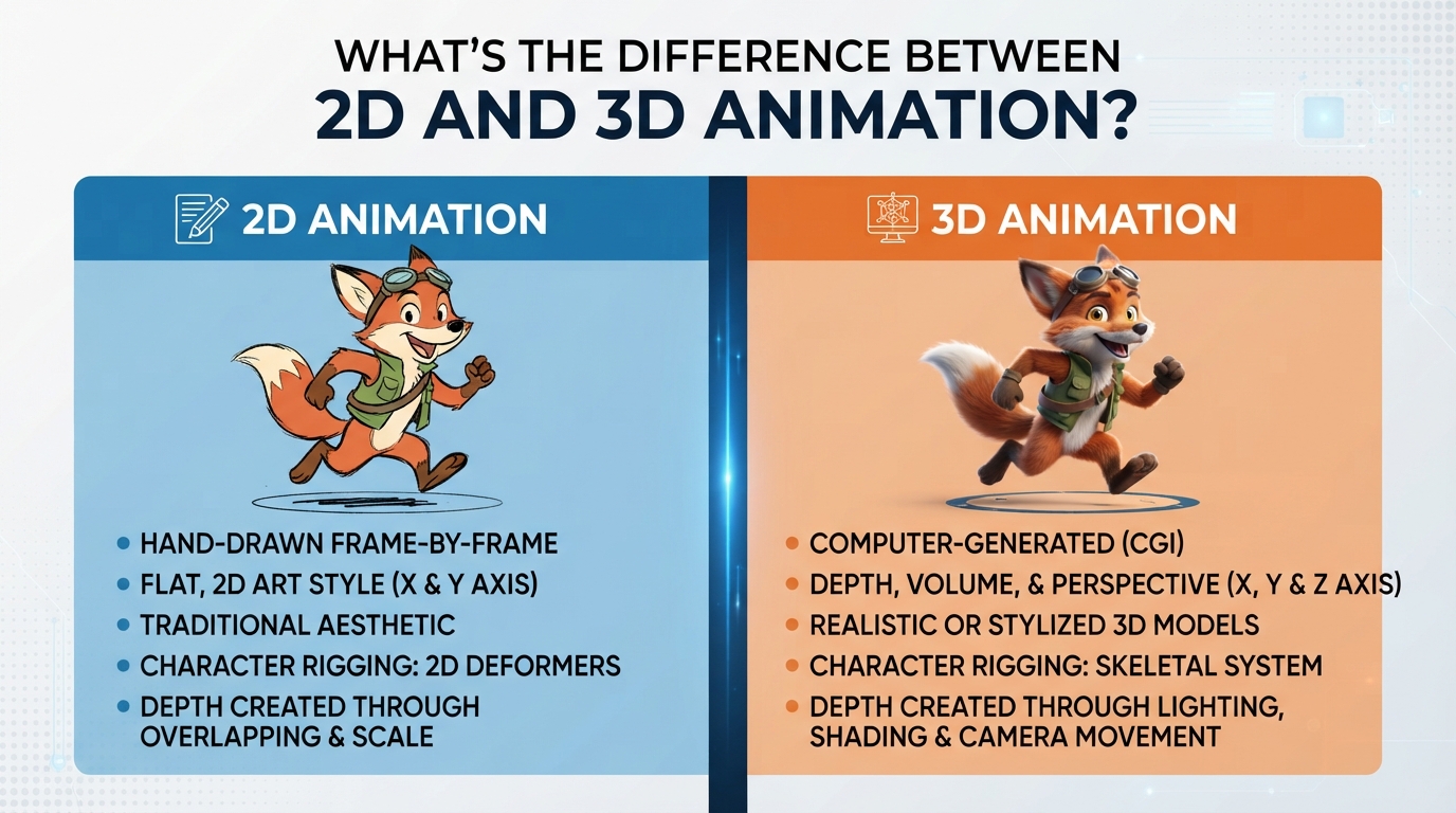 What's the Difference Between 2D and 3D Animation?